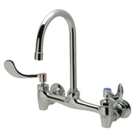 Z843B4-XL - AquaSpec® wall-mount sink faucet with 5-3/8" gooseneck and 4" wrist blade handles (lead free)
