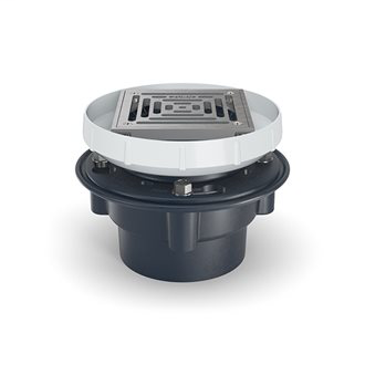 EZ1-PV4-S6-SS - EZ1 PVC Drain with 6" Square Stainless Steel Strainer and 4" Solvent Weld Outlet
