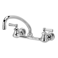 Z842J1-XL-15F - AquaSpec® wall-mount sink faucet with 9-1/2" tubular spout and lever handles (lead free), full-flow aerator