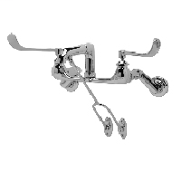 Z842D6-LSI-LVB-PE-2XT - AquaSpec® clinical service sink faucet with 6" wrist blade handles, bottom brace and plain end