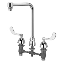Z831S4 - AquaSpec® widespread faucet with 8" bent riser spout and 4" wrist blade handles