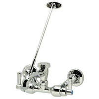 Z841M1 -AquaSpec® wall-mount service sink faucet with 6" vacuum breaker spout, lever handles, pail hook, 3/4" hose end and brace