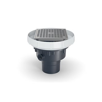 EZC-AB3-S6 - EZC ABS Cleanout with 6" Square Nickel Bronze Cover and 3" x 4" Solvent Weld Outlet