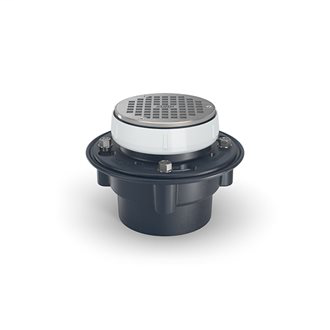EZ1-PV4-S6 - EZ1 PVC Drain with 6" Square Nickel Bronze Strainer and 4" Solvent Weld Outlet