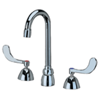 Z831A4-XL-ICT - AquaSpec® widespread faucet with 3-1/2" gooseneck, 4" wrist blade handles and interconnecting copper tubes
