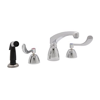 Z831G4-XL-HS - AquaSpec® widespread faucet with 8" cast spout , 4" wrist blade handles and hose spray