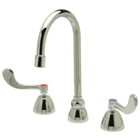 Z831B4-XL-ICT - AquaSpec® Widespread Faucet with 5-3/8" Gooseneck and 4" Wrist Blade Handles with Interconnecting Copper Tubes (Lead Free)