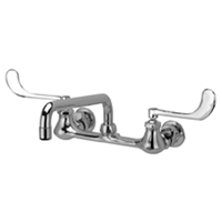 Z842H6 - AquaSpec® wall-mount sink faucet with 12" tubular spout and 6" wrist blade handles