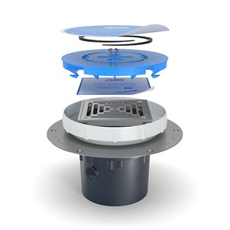 EZ2-PV4-ST-SS - EZ2 PVC Drain with 5" Stainless Steel Strainer, Stainless Steel Deck Plate, and 4" Outlet
